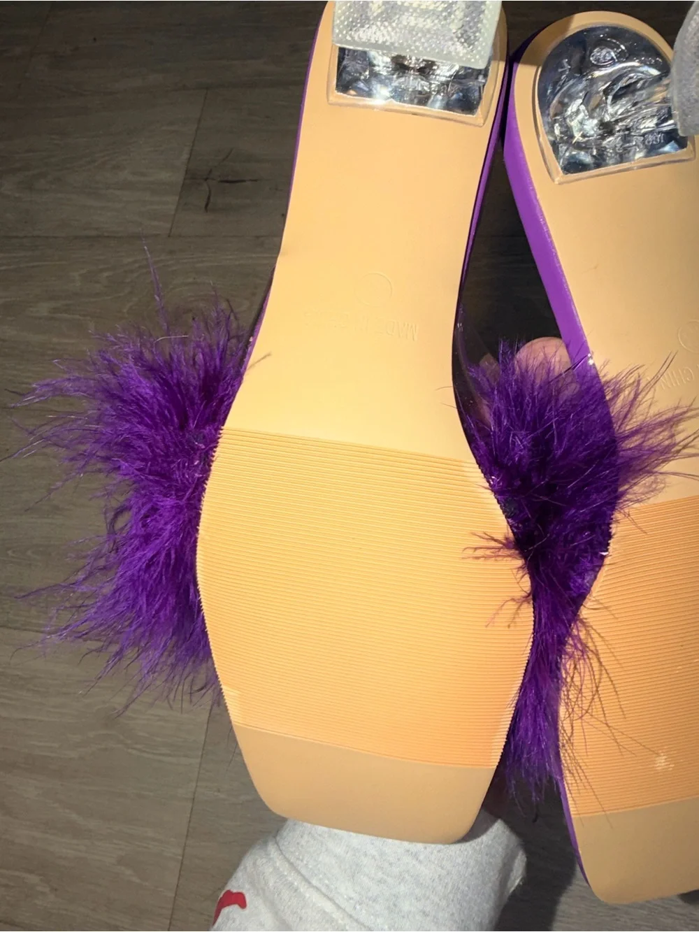 Purple Marabou Fuzzy Heels